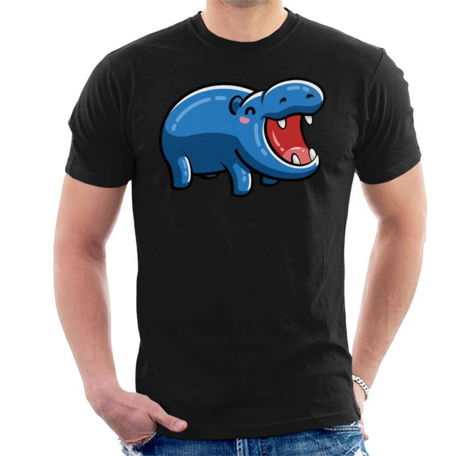 Carttoon Cute Hippo Men’s T-Shirt