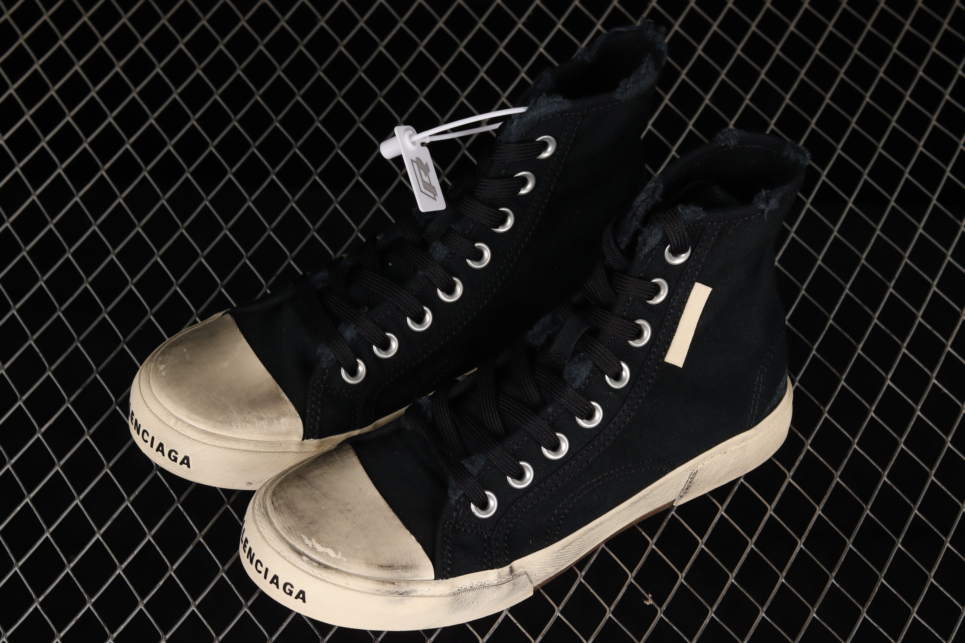 Balenciaga Paris High Top Shoes Sneakers In Black SNK774356279