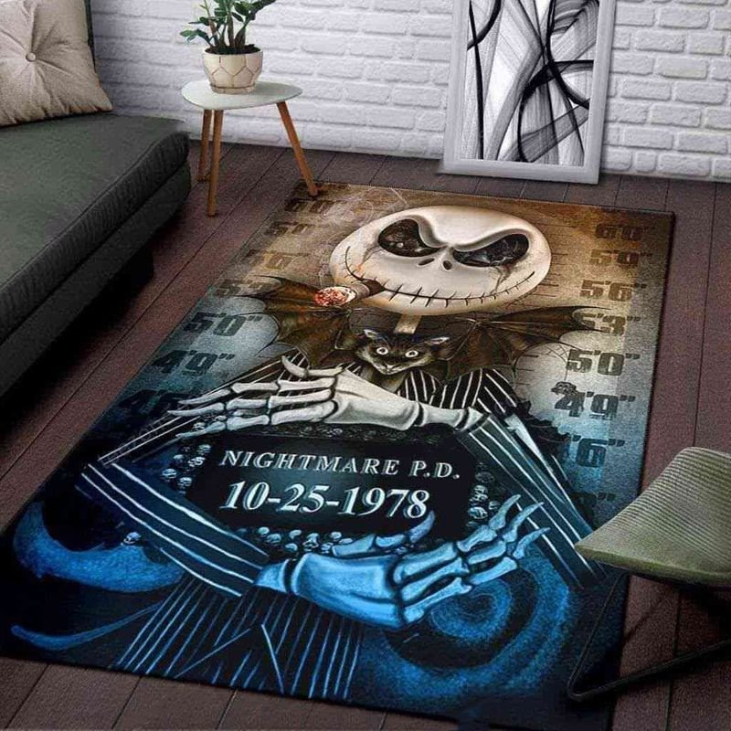 Jack Skellington The Nightmare Before Christmas Halloween Special Area Rug Living Room And Bed Room Rug Gift Us Decor Vh3