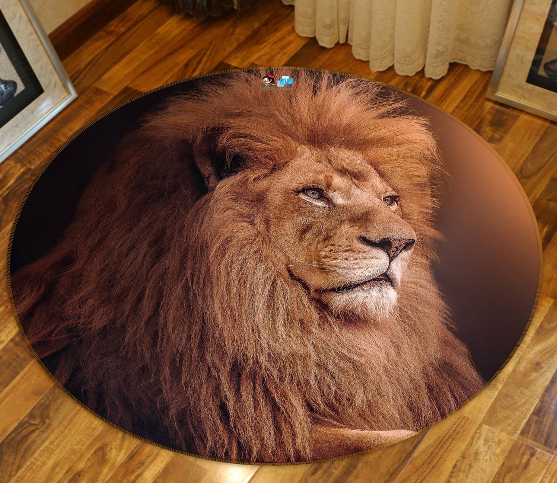 3D Lion 81185 Round Rug – Round Carpet Home Decor