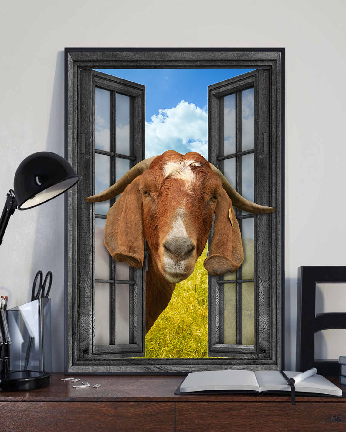 Boer Goat 3D Wall Art Painting Prints Home Decor Cattle Farm Lover