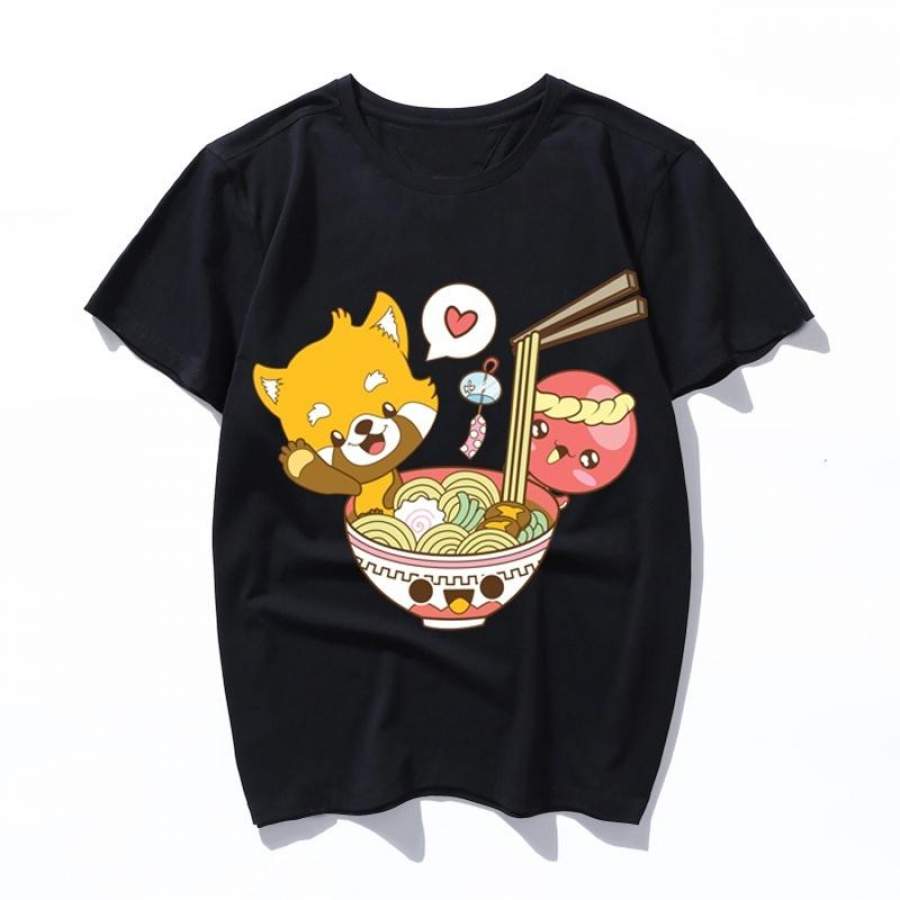 kawaii panda and octopus eat ramen New Harajuku Aesthetics Tshirt Sexy Print Short Sleeve Tops Tees Summer Fashion kawaii Casual women men T-Shirt