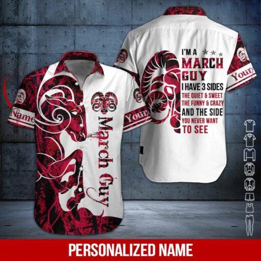 March Guy Custom Name Hawaii Shirt For Men Women Ha58050