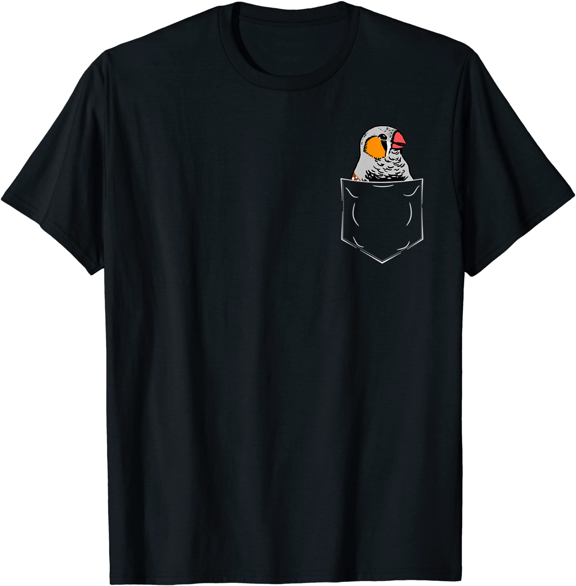 Zebra Finch In A Pocket Pet Birds Funny Zebra Finches T-Shirt