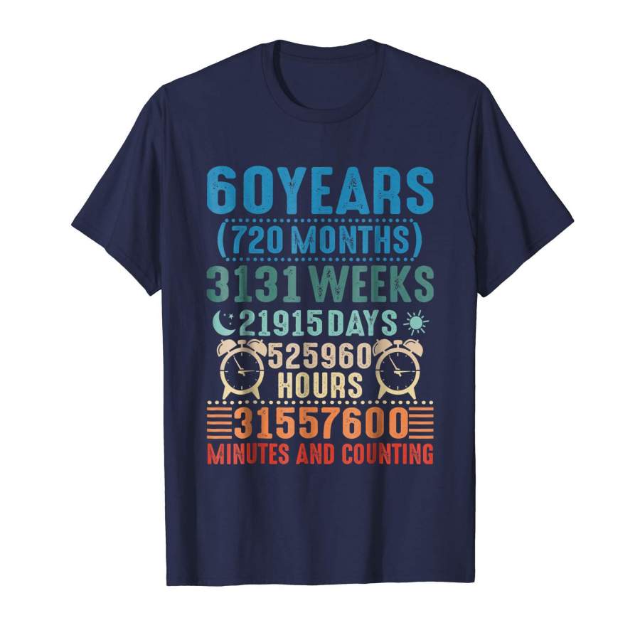 60 Years Old Shirt – 60th Birthday Vintage 720 Months Gift