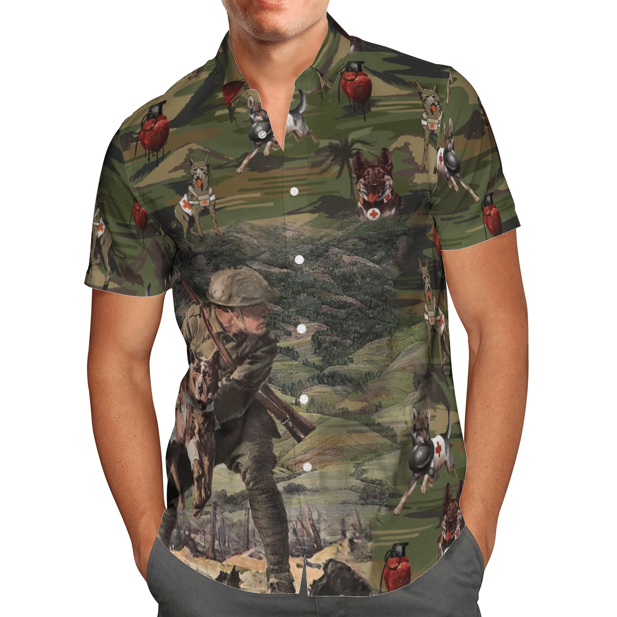 Army Vintage Hawaiian Shirt