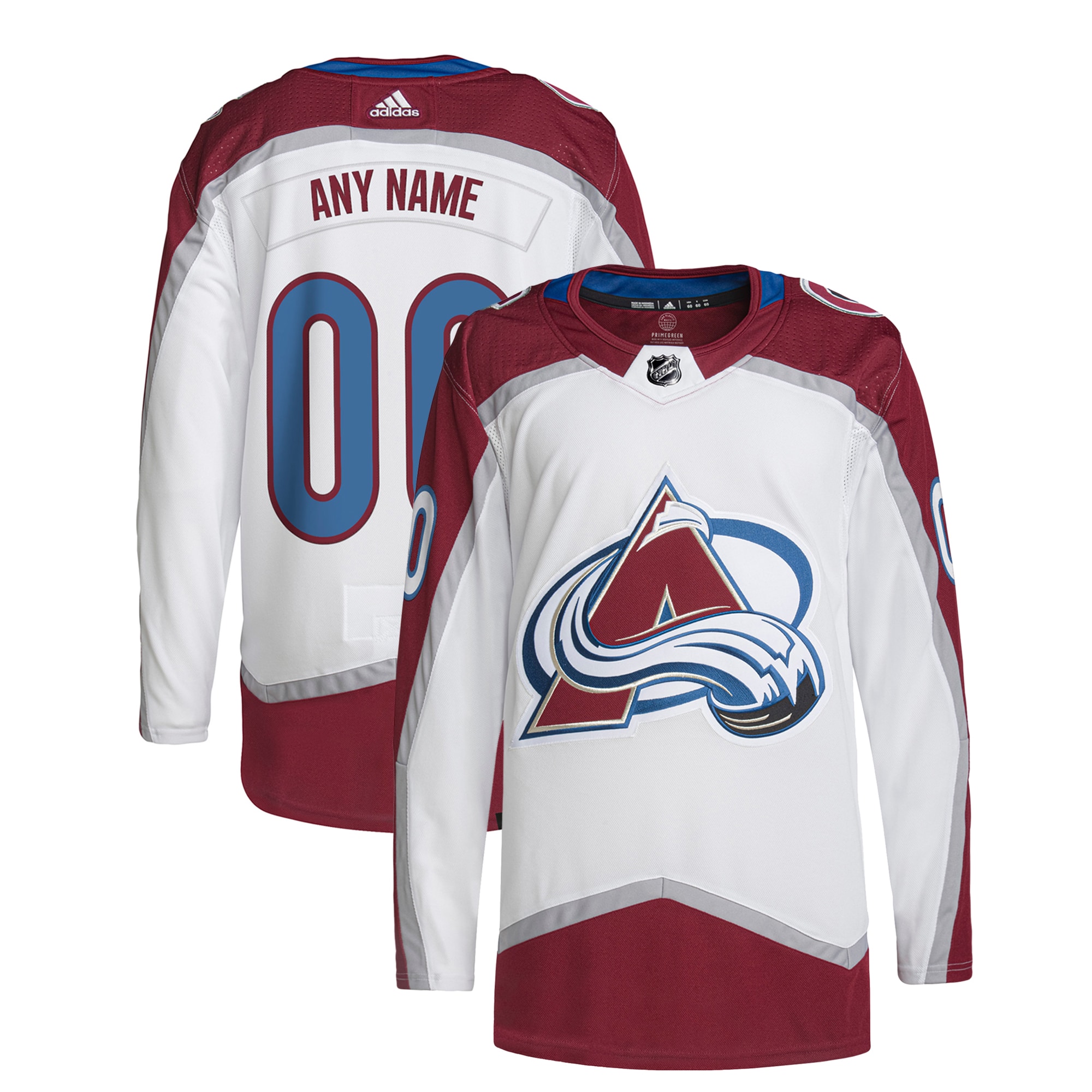 Colorado Avalanche Away Primegreen Authentic Custom Jersey – White