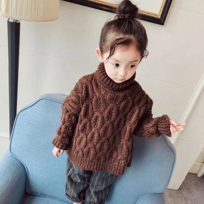 2021 Autumn winter Baby Girls Knitted pullover clothes toddler girl warm Sweaters Kids fall Wear 1 2 3 4 6 8 years alx