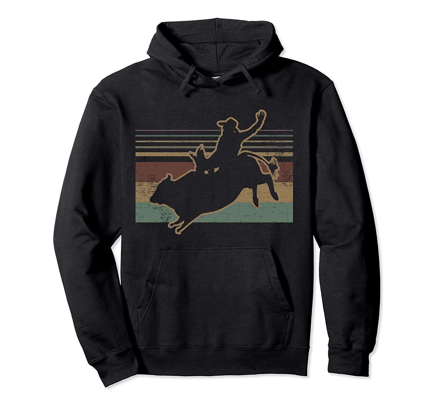 Vintage Retro Cowboy Rodeo Bullriding Gift Design Pullover Hoodie, T-Shirt, Sweatshirt, Tank Top, Racerback, Dolman