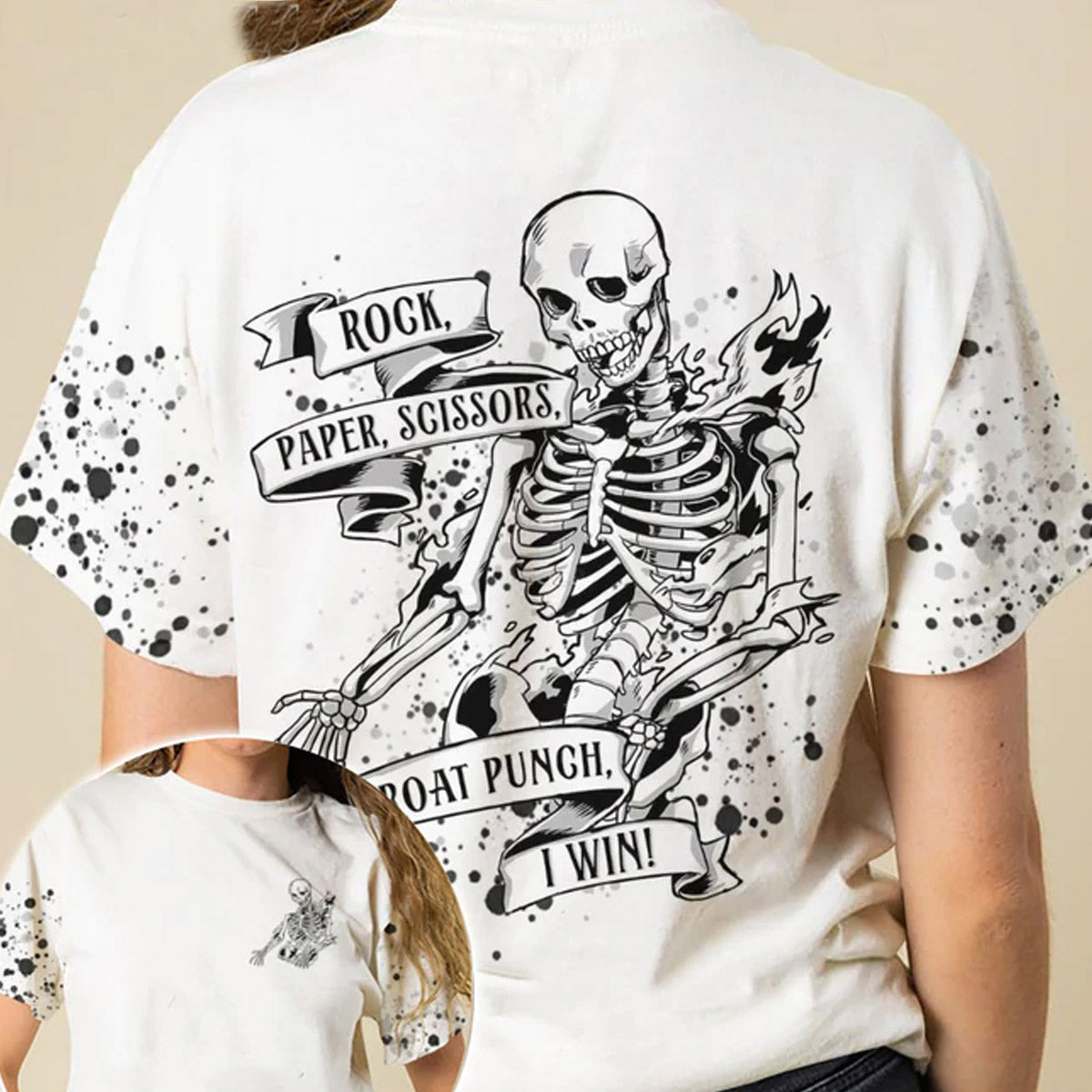 Skeleton Ribbon 3D All Over Print, Skull T-Shirt, Halloween Shirt, Gift For Skull Lovers