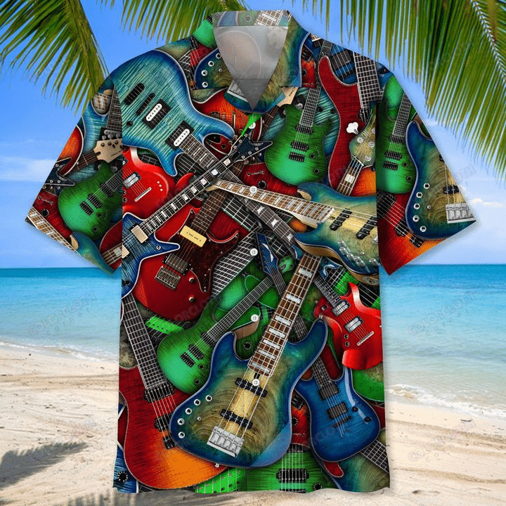 Variety Of Colors Guitar Hawaii Shirt Ha4665