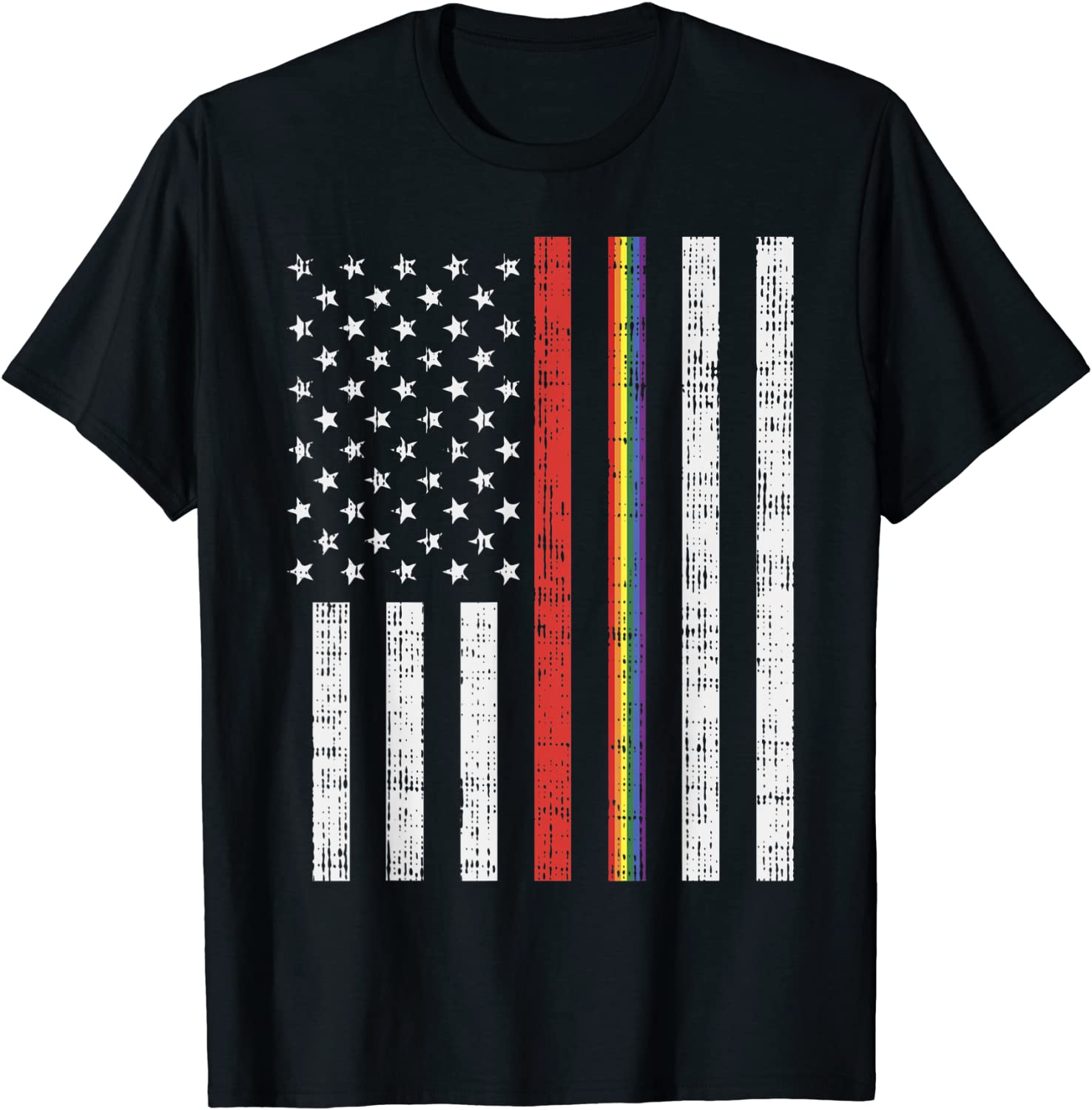 Gay Firefighter Gift T Shirt Lgbt Thin Red Line Rainbow America Flag