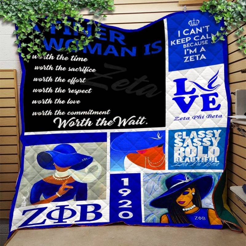 Zeta Phi Beta Quilt Blanket Quilting Fabric Sets – Gift for Woman