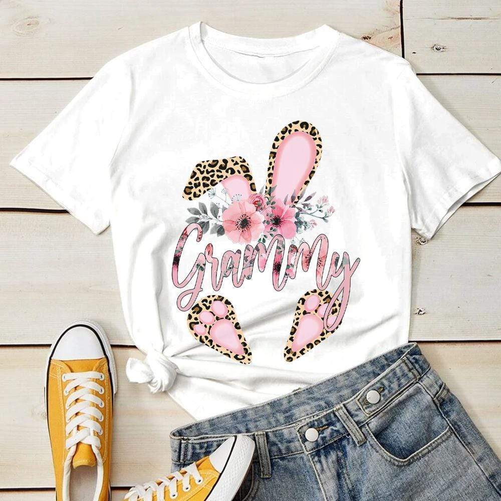 Personalized Happy Easter Bunny Leopard Custom Name Mother’s Day T-Shirt #H