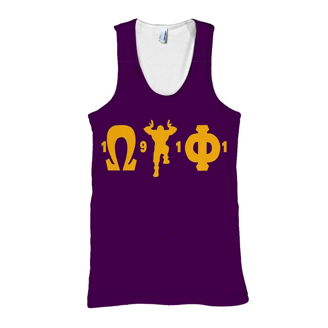 Fraternity Tank Top – Omega Psi Phi Que Man Makes Hand Sign Tank Top