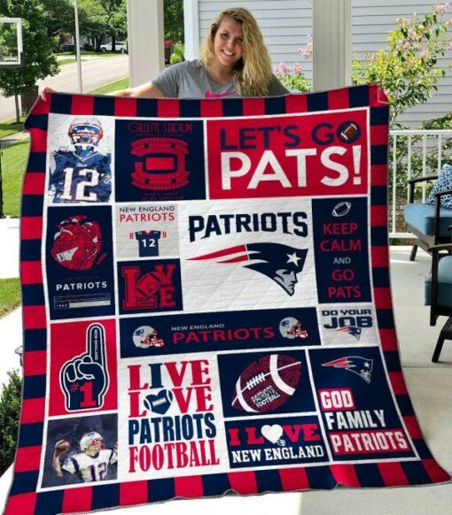 New England Patriots Quilt Blanket Bh92