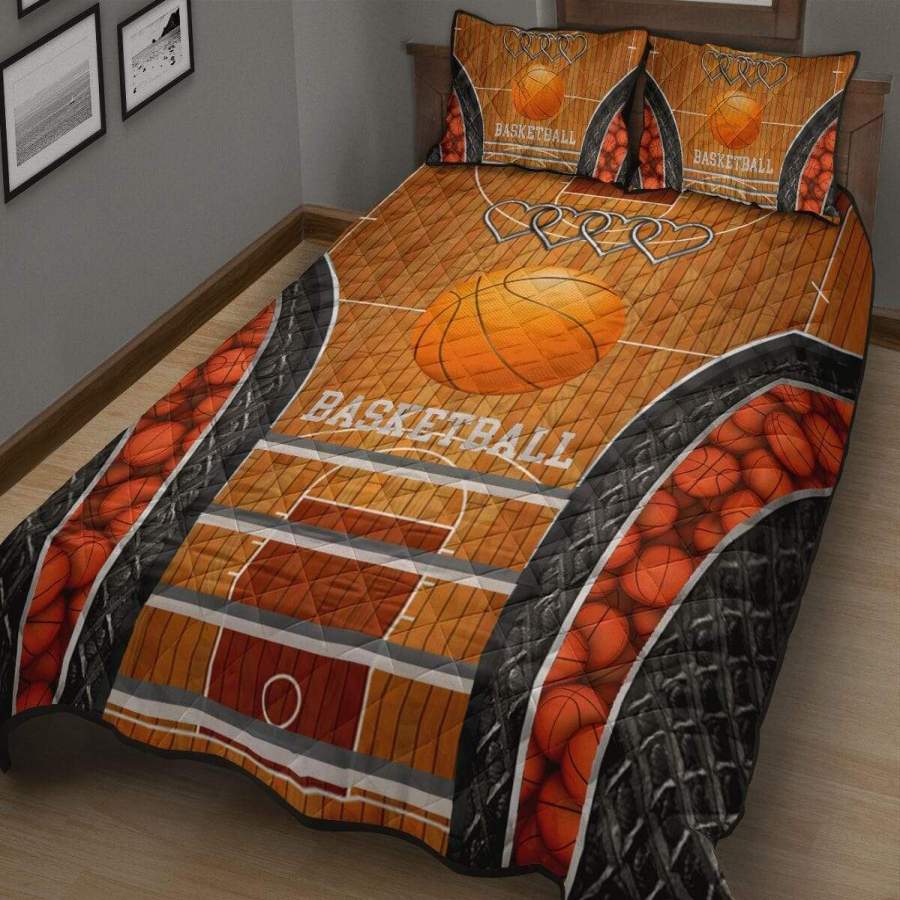 Basketball Court Quilt Bedding Set Quilt Bed Set bliceshirt