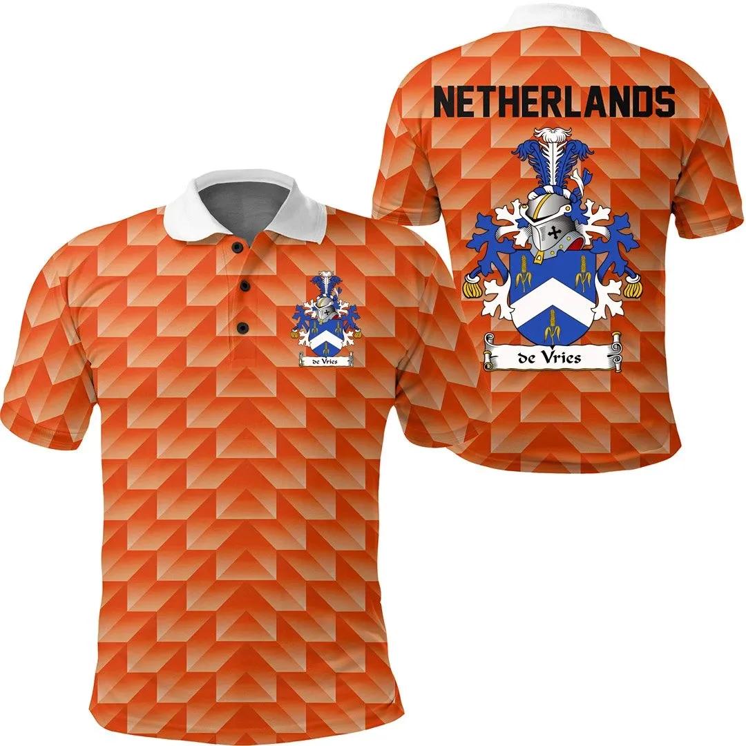 De Winter Netherlands Polo Shirt – Dutch Family Crest – 1988 Holland Classic Retro Style A7