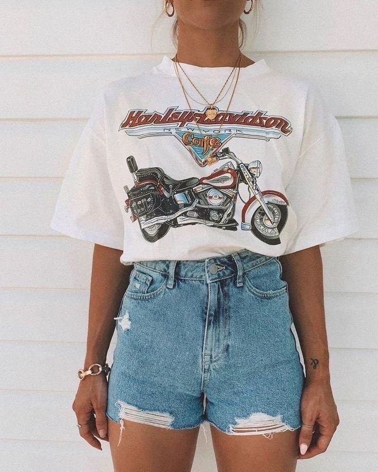 Motorcycle Vintage T-Shirt, Trendy Shirt, Motor Shirt, Cute Shirt, Women Shirt, Gift For Her, Y2K Tee, 90'S T-Shirt