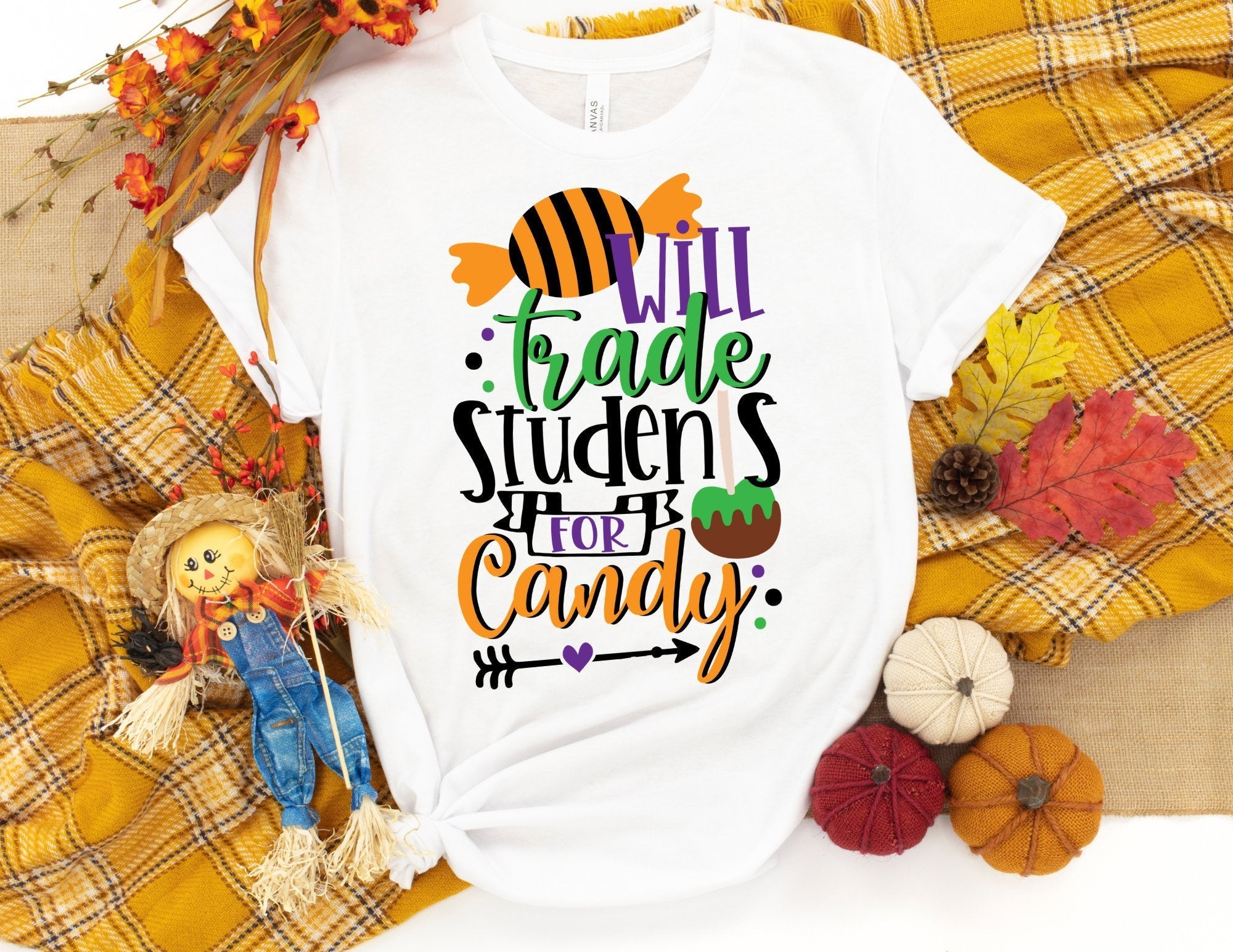 Will Trade Students For Candy Halloween Teacher Tee Teacher Shirt Field Trip Shirts For Teachers Halloween Shirt Teachers T-Shirt Hoodie All Color Size S-5Xl