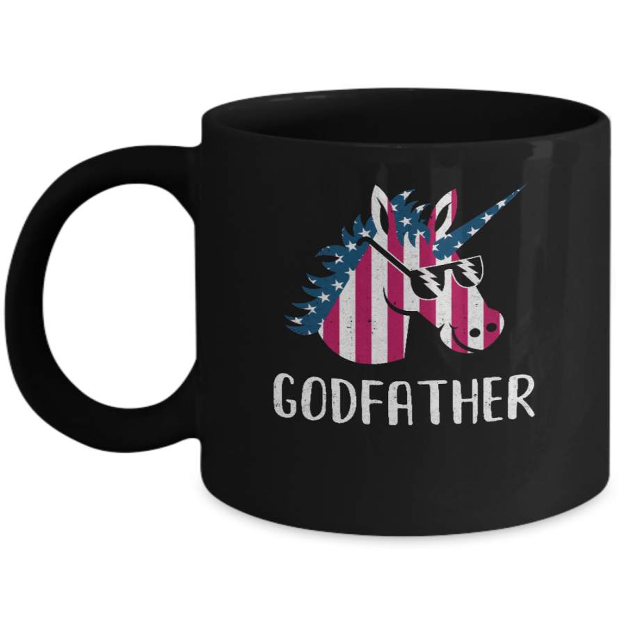 Patriotic Godfather Unicorn Americorn 4Th Of July Mug