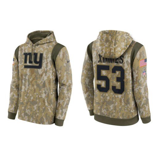 Oshane Ximines New York Giants Camo 2021 Salute To Service Veterans Day Therma Pullover Hoodie