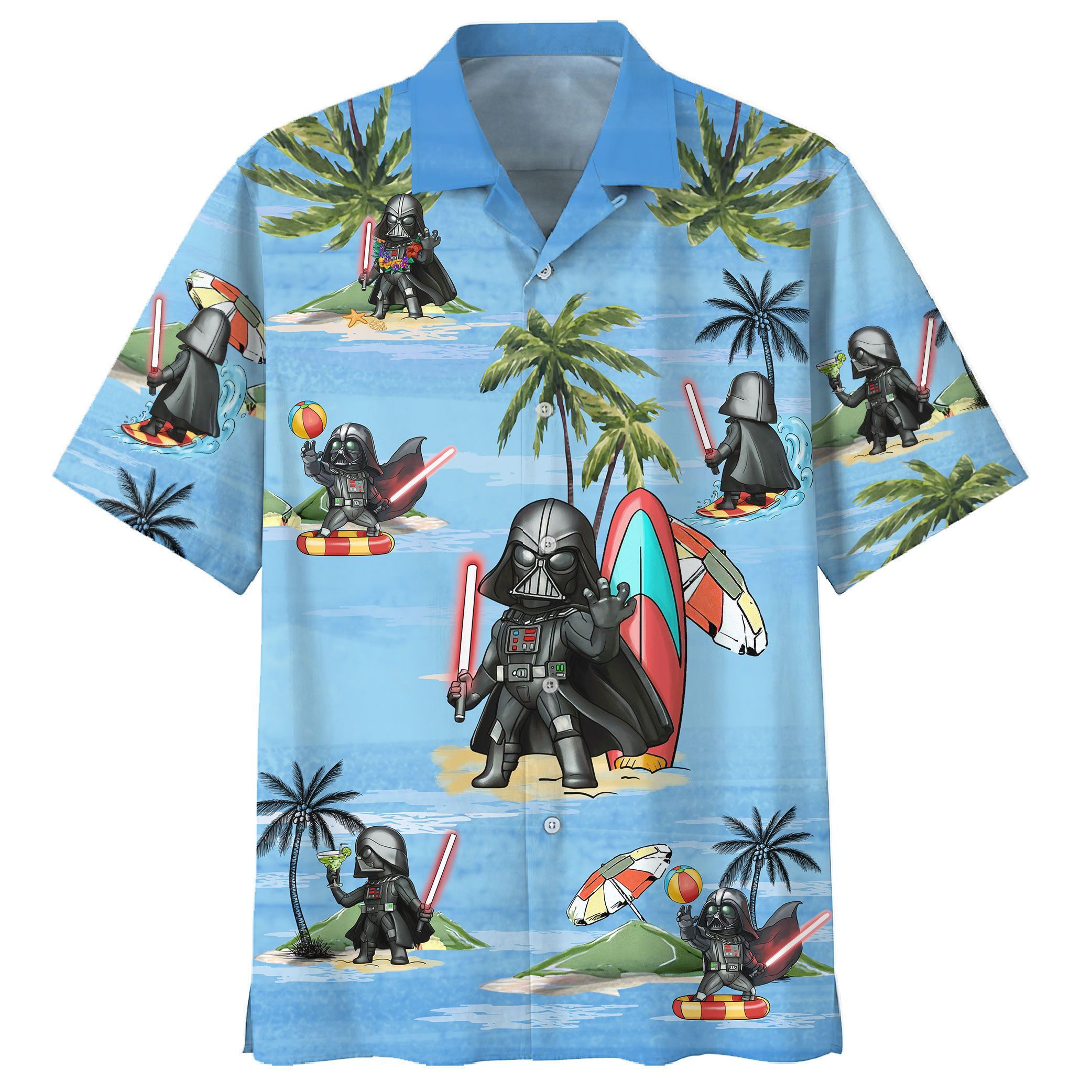 Darth Vader Summer Time Print Short Sleeve Hawaii Shirt Ha14888