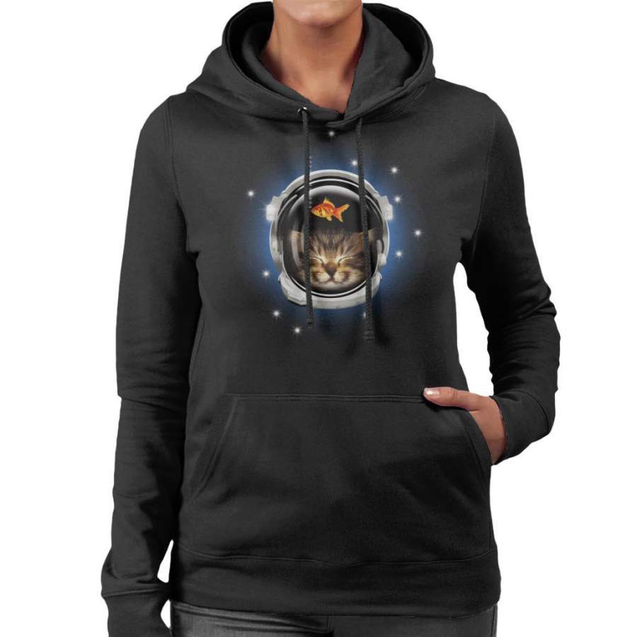 Space Cadet Kitten Women’s Hooded Sweatshirt