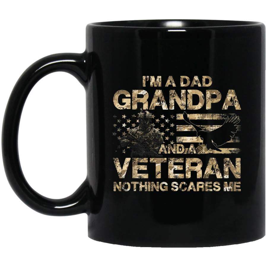 US Veteran Shirt Grandpa Veteran American Flag Camo Mug