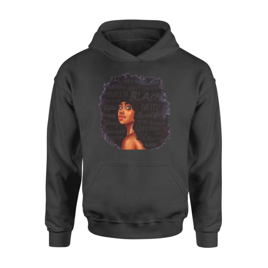 Strong Black Woman Afro Word Art Natural Hair Melanin Poppin – Standard Hoodie