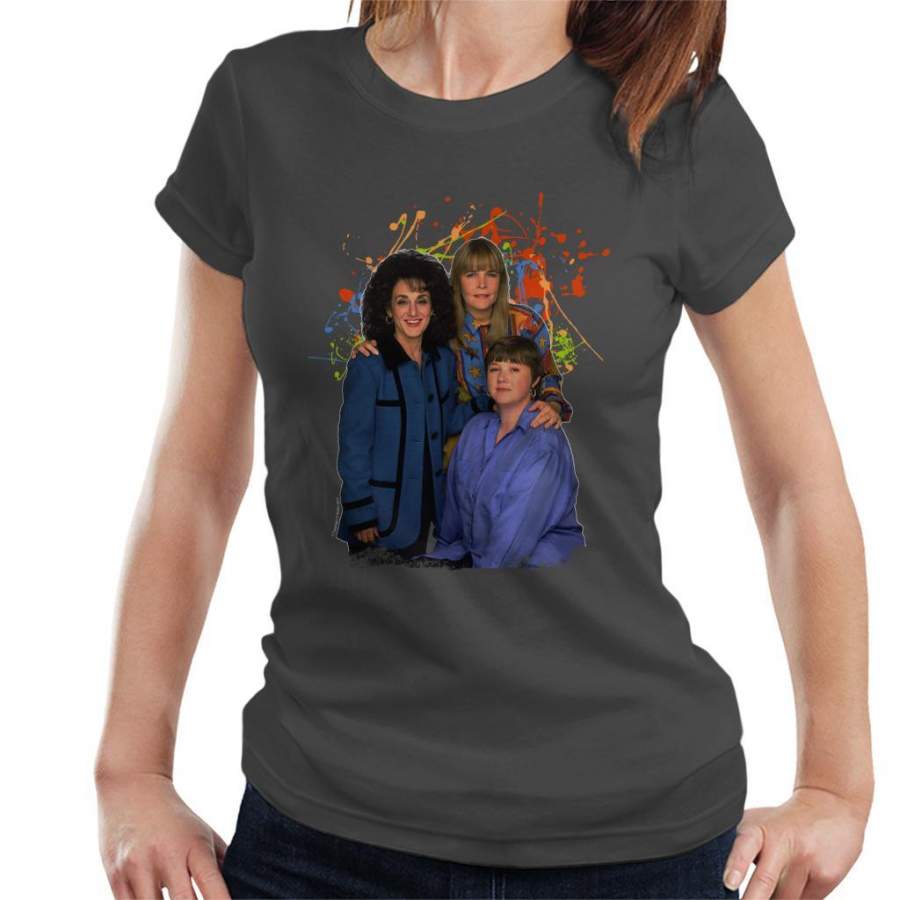 TV Times Birds Of A Feather Cast Paint Splatter Women’s T-Shirt