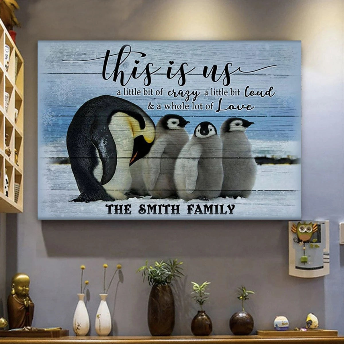 Personalized Penguin A Little Bit Crazy Perfect Gifts – Canvas Prints Poster Wall Art