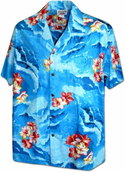 Hibiscus Seas Blue Hawaii Summer Shirt Ha101892