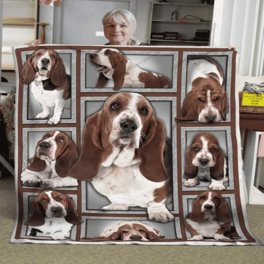 3D BASSET HOUND DOG BLANKET