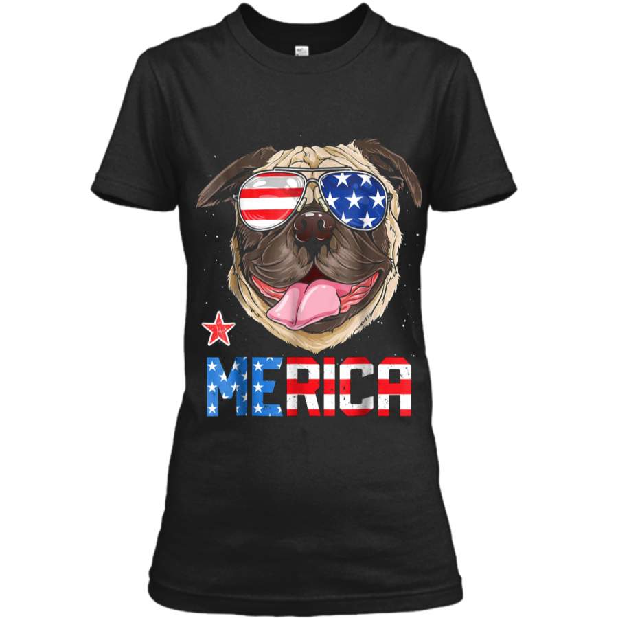 Pug Merica 4th of July T shirt Men Kids Boys Girls Dog Puppy Ladies Custom