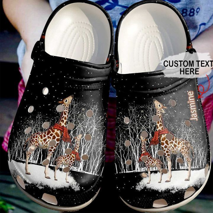 Giraffe Personalized Winter Clog Shoes