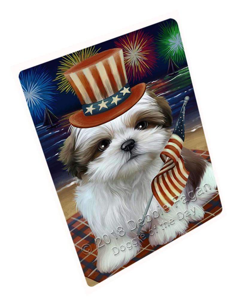 4Th Of July Independence Day Firework Shih Tzu Dog Blanket Blnkt56748 (37X57 Sherpa)