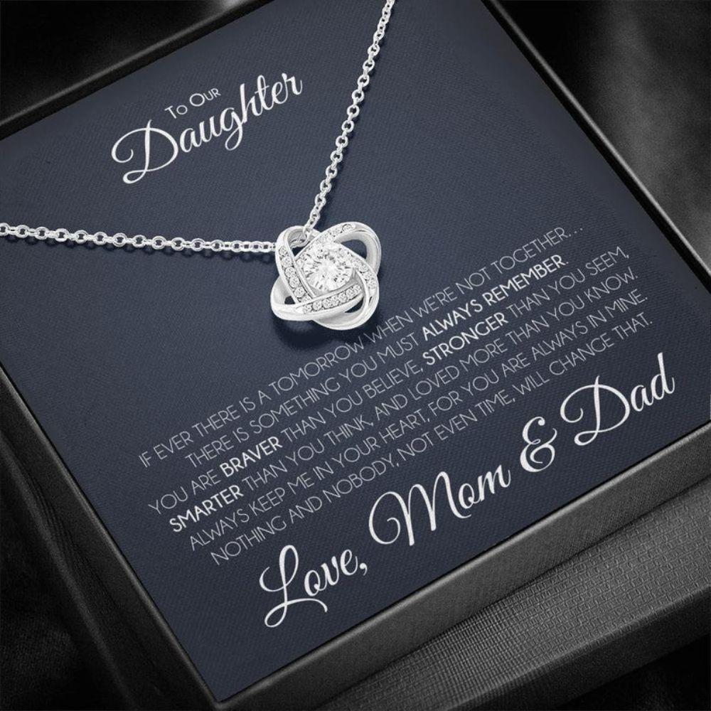 To My Daughter From Mom Lion Little Girl Proud Of You – Daughter Love Knot Necklace 0921