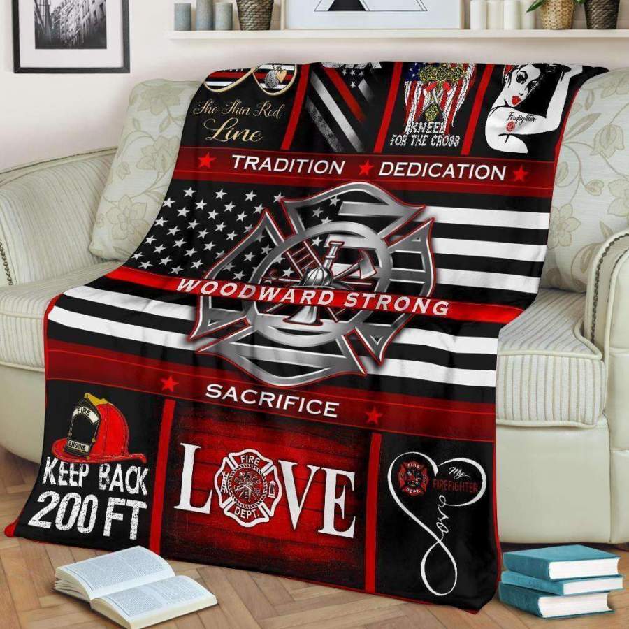 Blanket Gift For Firefighter Woodward Strong