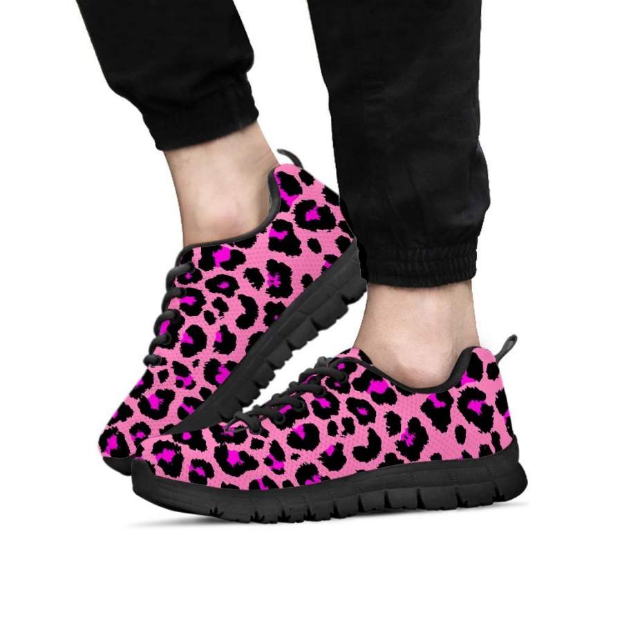 Pink Cheetah Leopard Men’s Sneakers