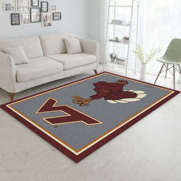 College Spirit Virginia Tech Sport Area Rug Carpet Team Logo Home Decor Floor Decor