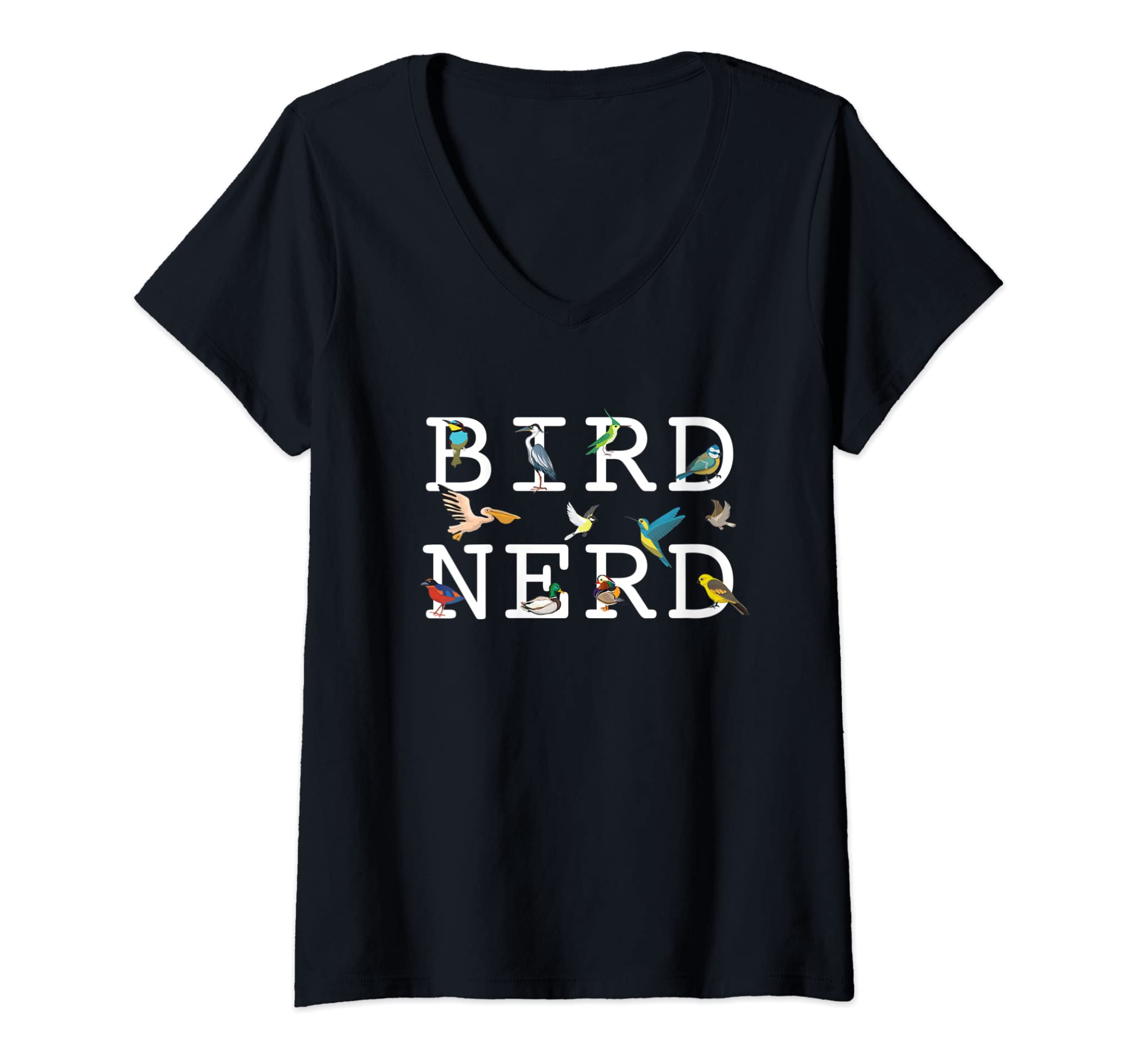 Womens Cool Bird Lover Birdwatching Present Birdwatcher Birder Gift V-Neck