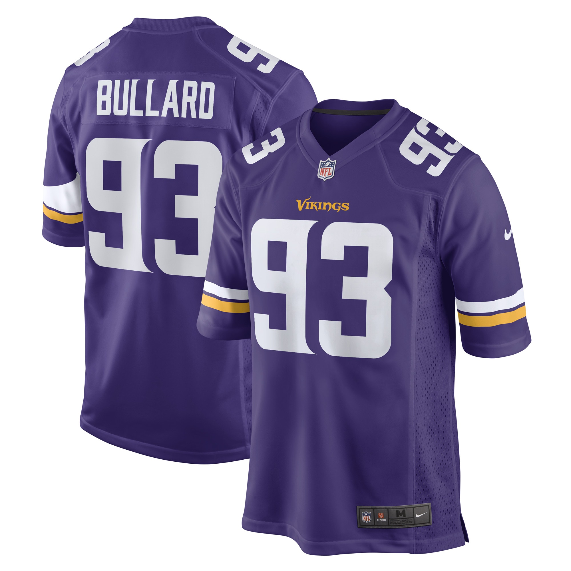 Men’s Minnesota Vikings Jonathan Bullard Purple Game Player Jersey