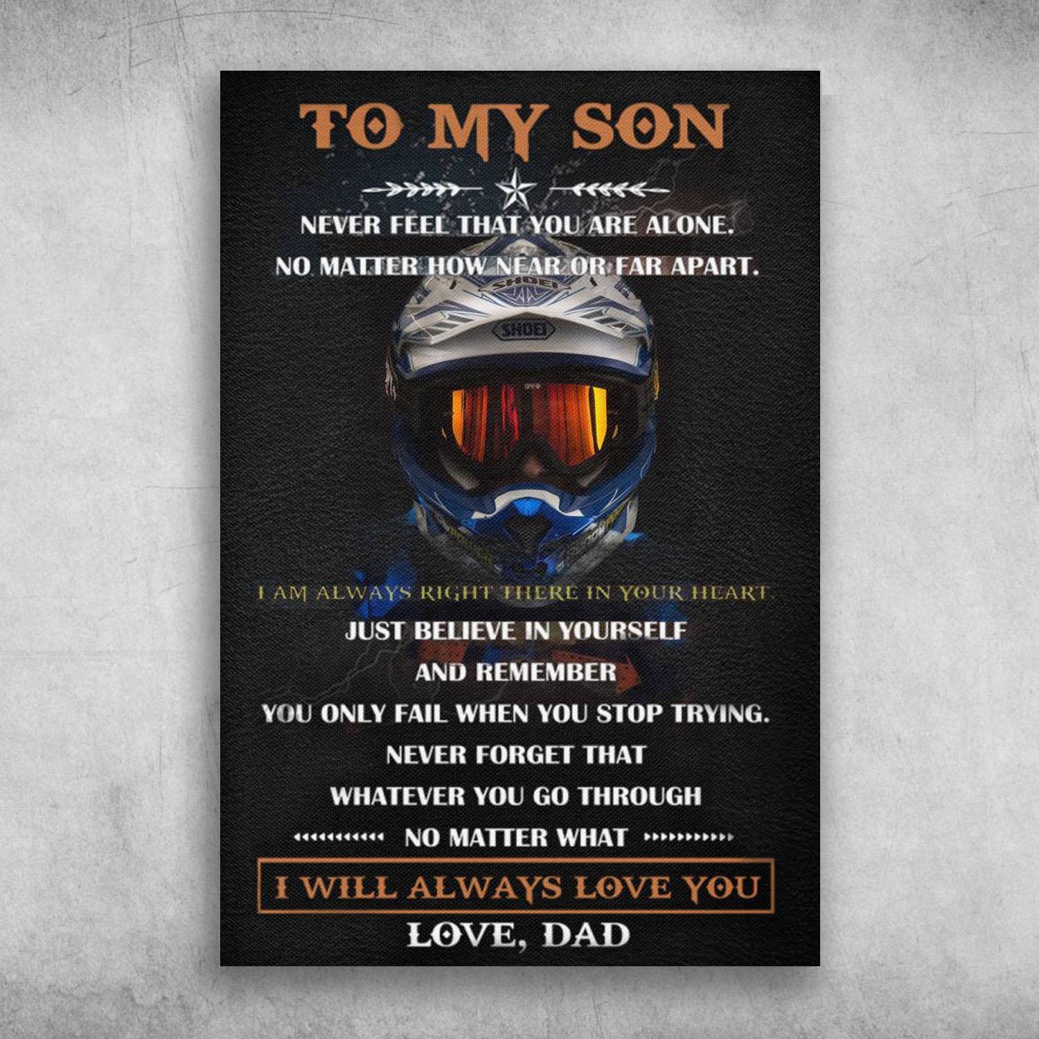 To My Son I Will Always Love You Love Dad Poster Print Wall Art Canvas Wall Decor