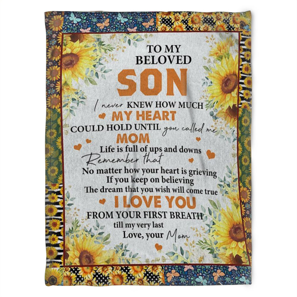 To My Son Blanket, My Heart Could Hold Until You Called Me,Gift For Son Family Home Decor Bedding Couch Sofa Soft And Comfy Cozy