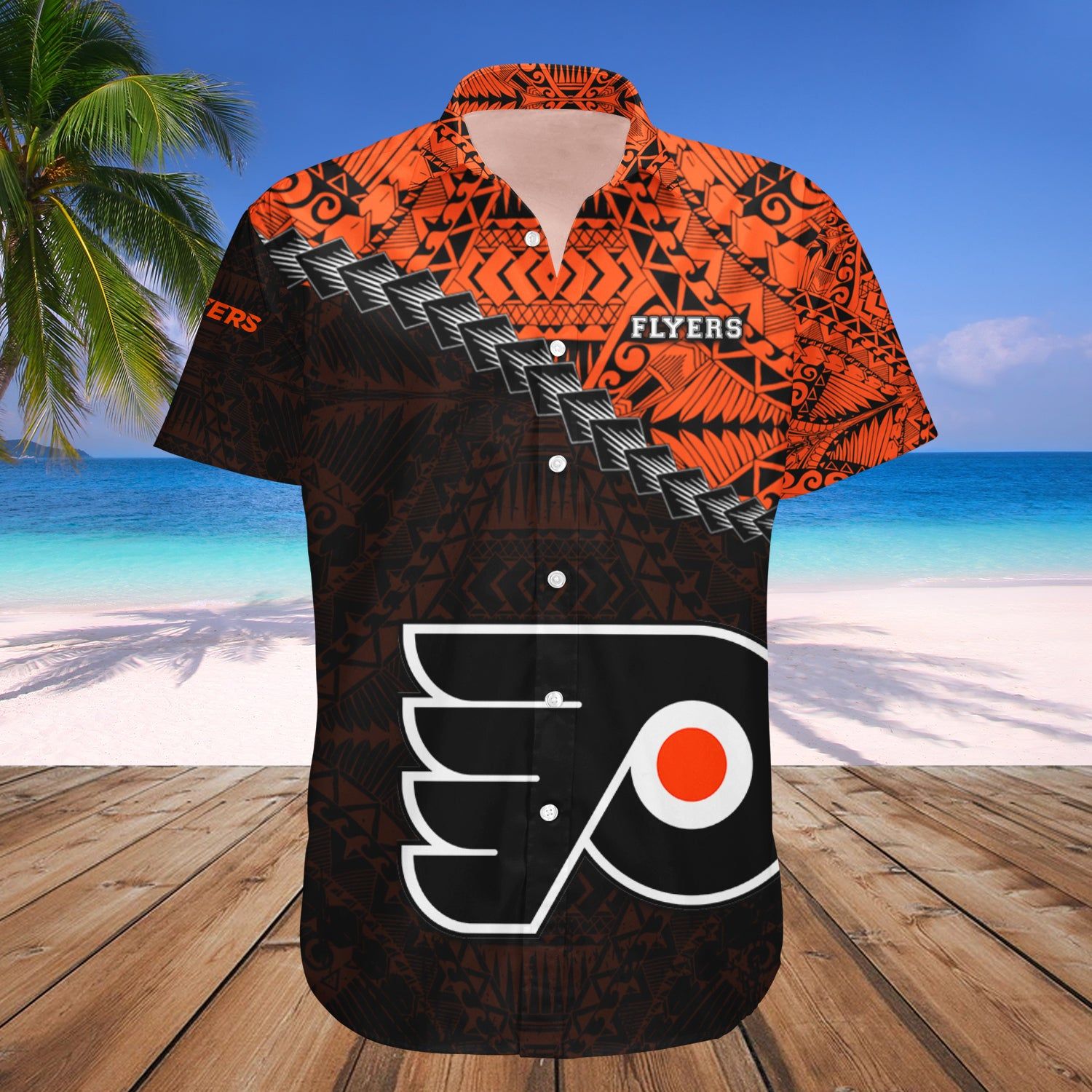 Philadelphia Flyers Hawaii Shirt Grunge Polynesian Tattoo – Nhl