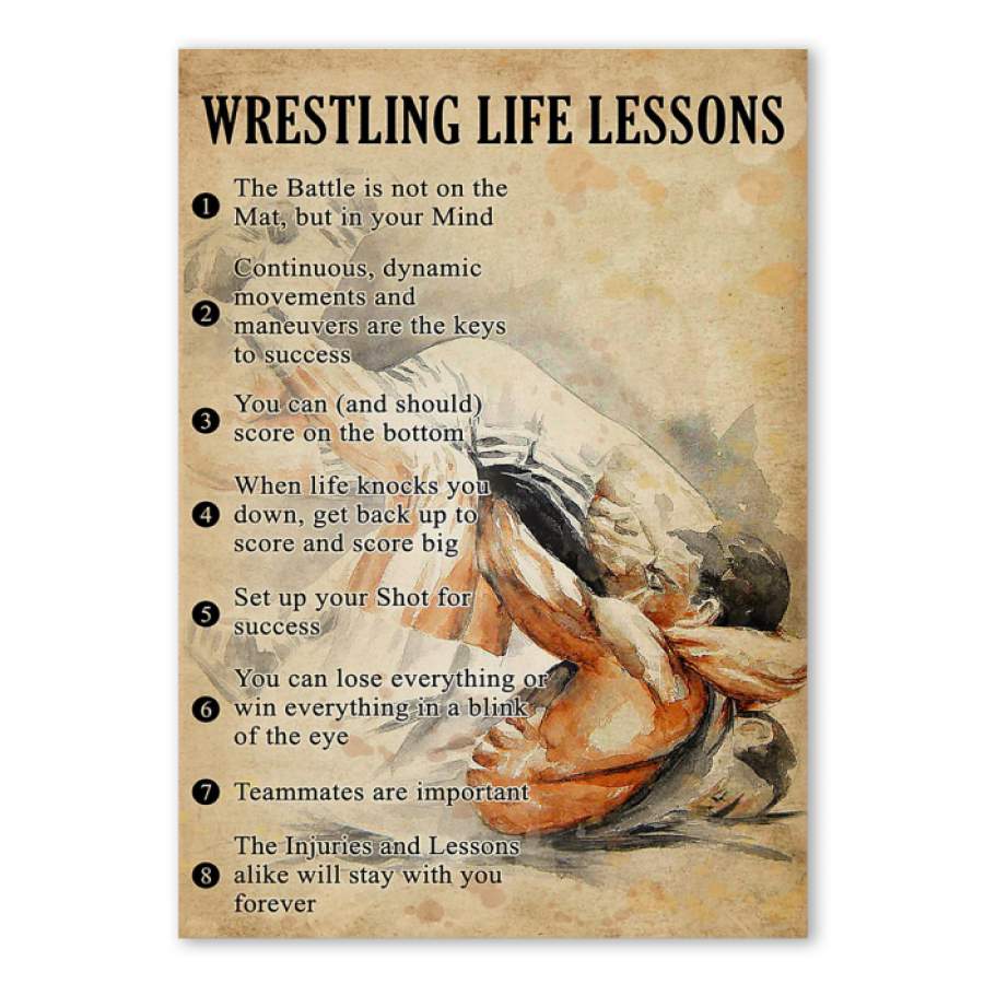 Wrestling Life Lessons Gift For Wrestling Athletes Poster - Sun2lesvos ...