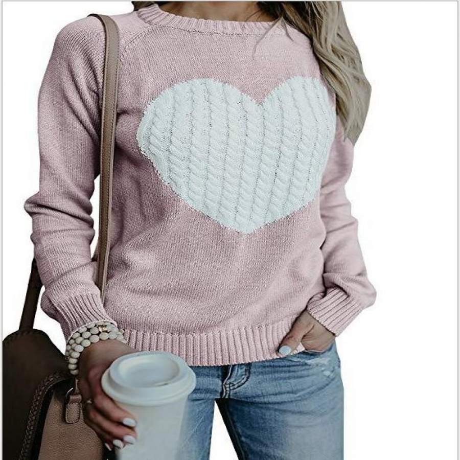 Valentine’s Love Print Long Sleeve Sweatshirt