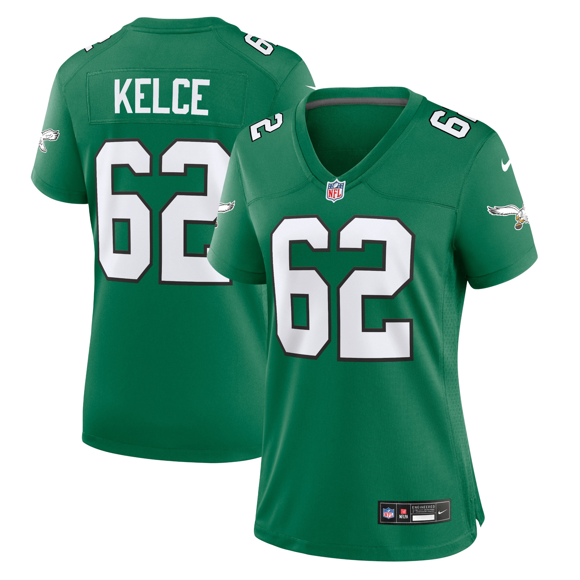 Women’s Philadelphia Eagles Jason Kelce Kelly Green Player Jersey