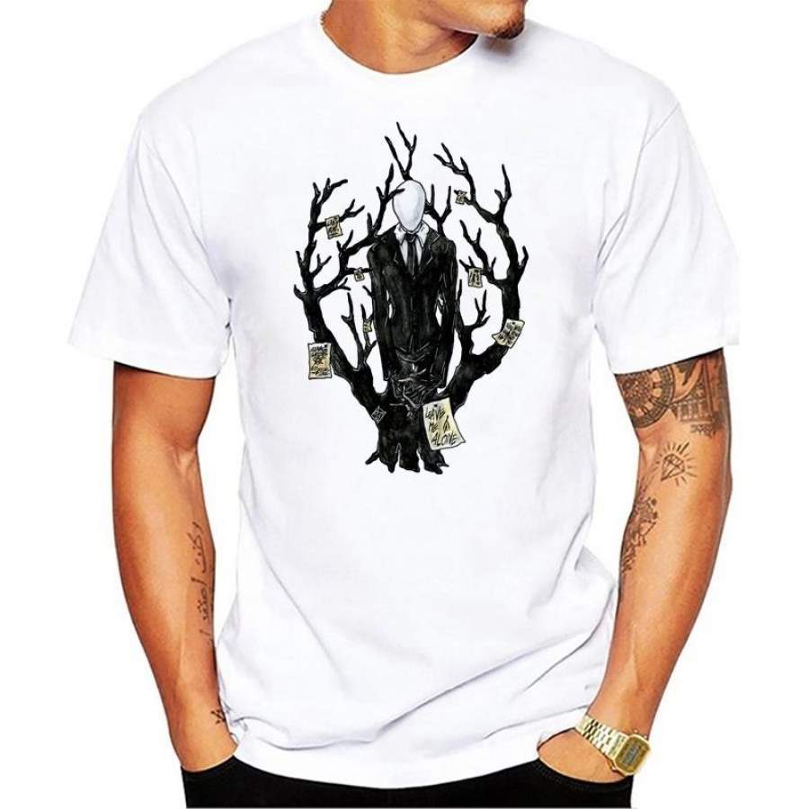 Round Neck For Man Tee Shirts New For Man Slenderman Tee Shirt Natural Cotton Pop Mens T Shirt